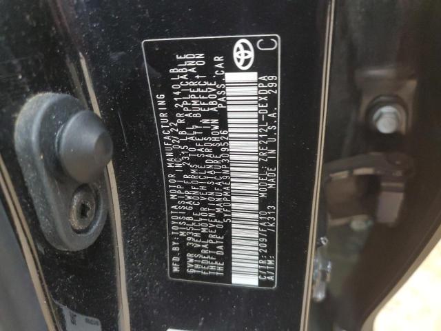 2022 TOYOTA COROLLA L 5YFDPMAE9NP309526