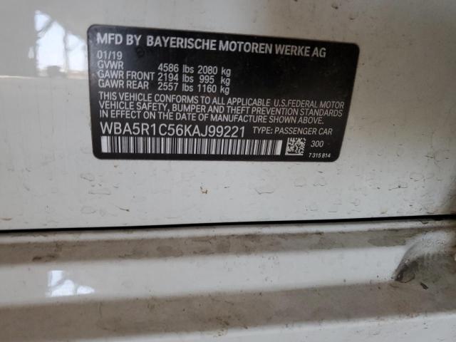 2019 BMW 330I WBA5R1C56KAJ99221