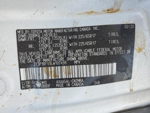 2020 TOYOTA RAV4 XLE - 2T3P1RFV9LW107499