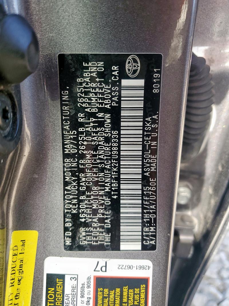 2015 TOYOTA CAMRY LE - 4T1BF1FK2FU988336