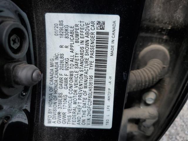 2020 HONDA CIVIC LX 2HGFC2F60LH536196
