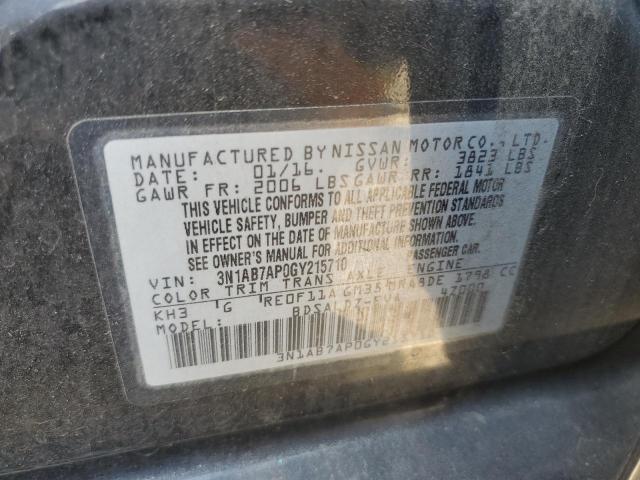2016 NISSAN SENTRA S 3N1AB7AP0GY215710