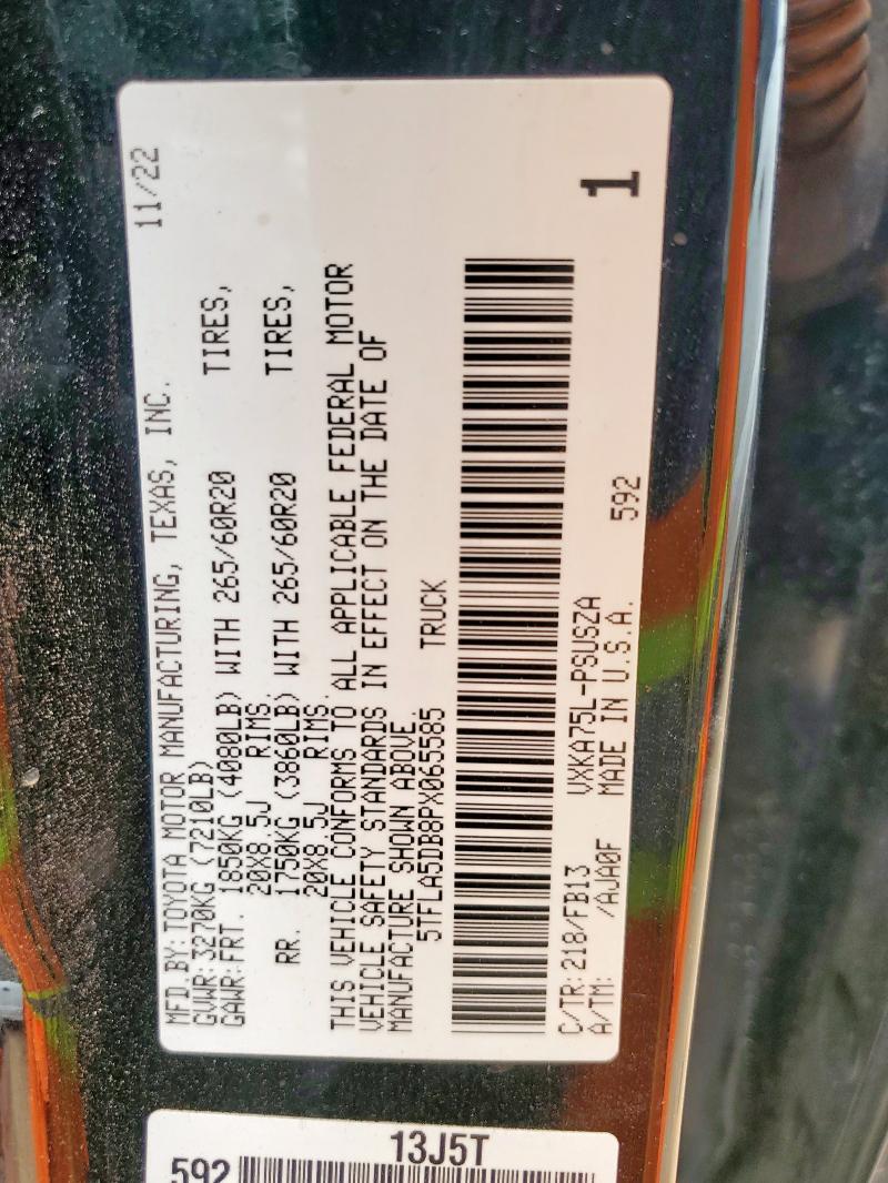 2023 TOYOTA TUNDRA CREWMAX SR - 5TFLA5DB8PX065585
