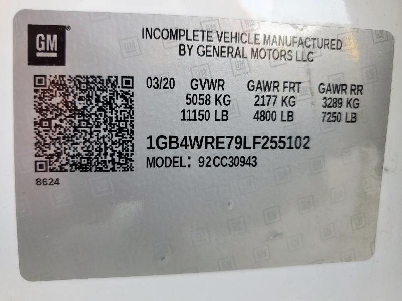 2020 CHEVROLET SILVERADO C3500 1GB4WRE79LF255102