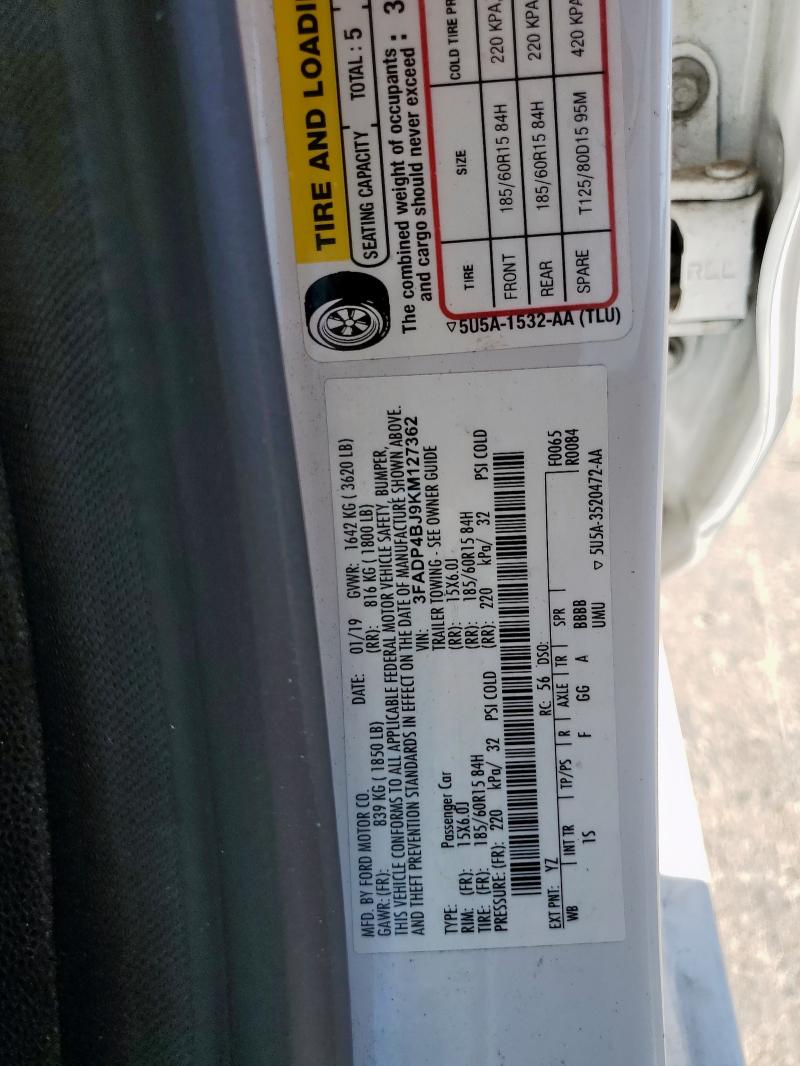2019 FORD FIESTA SE - 3FADP4BJ9KM127362