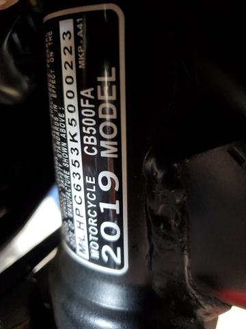 2019 HONDA CB500 FA MLHPC6353K5000223