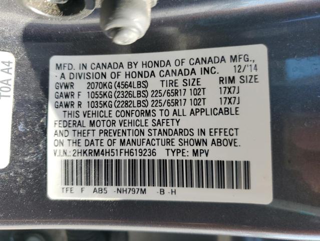 2015 HONDA CR-V EX 2HKRM4H51FH619236