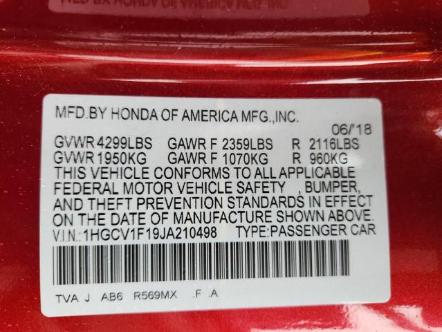 2018 HONDA ACCORD LX 1HGCV1F19JA210498