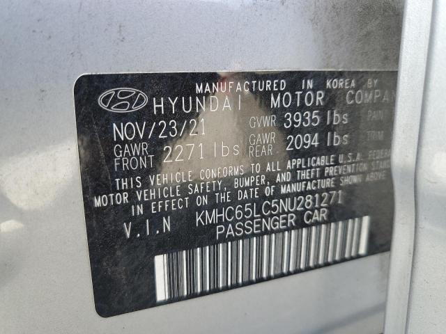 2022 HYUNDAI IONIQ BLUE KMHC65LC5NU281271