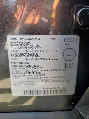2023 AUDI Q5 PREMIUM WA1EAAFY2P2110661