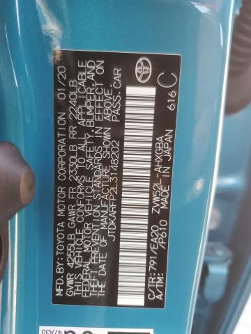 2020 TOYOTA PRIUS PRIM JTDKARFP2L3148202