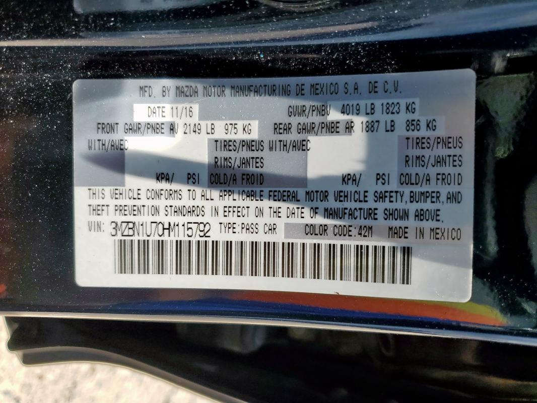 2017 MAZDA 3 SPORT 3MZBN1U70HM115792