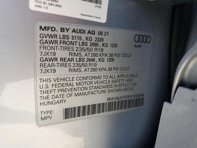 2022 AUDI Q3 PREMIUM WA1AUCF3XN1000546