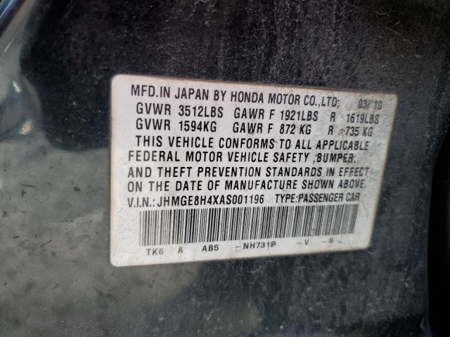 2010 HONDA FIT SPORT - JHMGE8H4XAS001196
