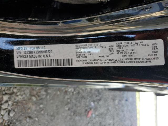 2022 RAM 1500 LONGH 1C6SRFKT3NN100720