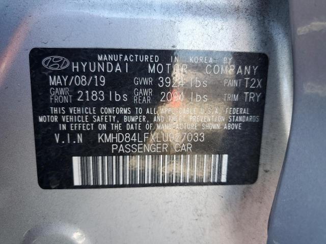 2020 HYUNDAI ELANTRA SEL KMHD84LFXLU927033