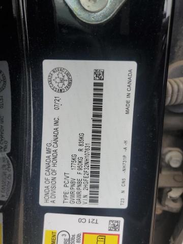 2022 HONDA CIVIC EX 2HGFE2F32NH107631