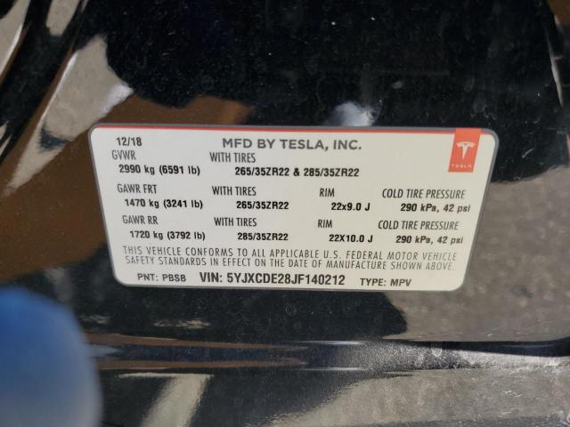 2018 TESLA MODEL X 5YJXCDE28JF140212