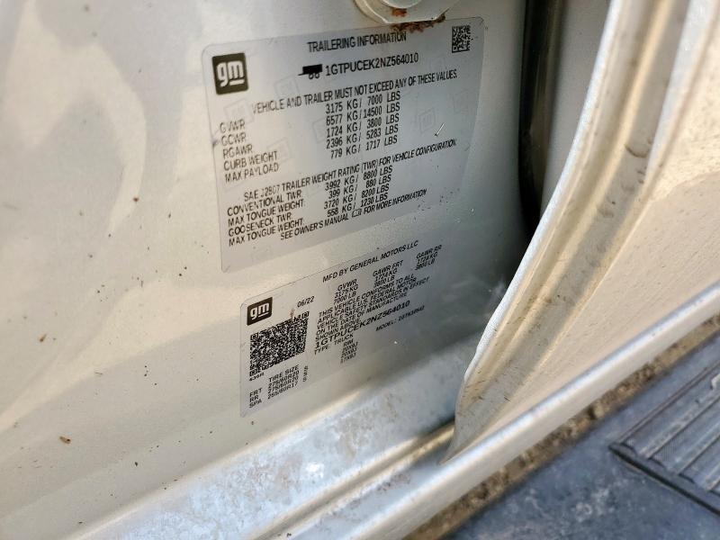 2022 GMC SIERRA K15 1GTPUCEK2NZ564010