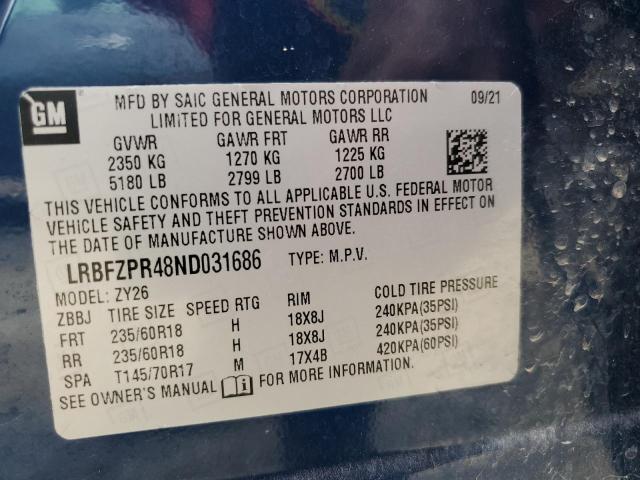 2022 BUICK ENVISION E LRBFZPR48ND031686