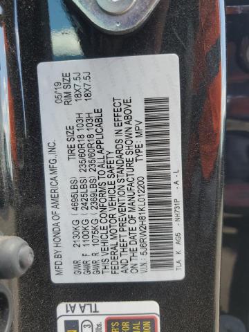 2019 HONDA CR-V EXL 5J6RW2H81KL012200