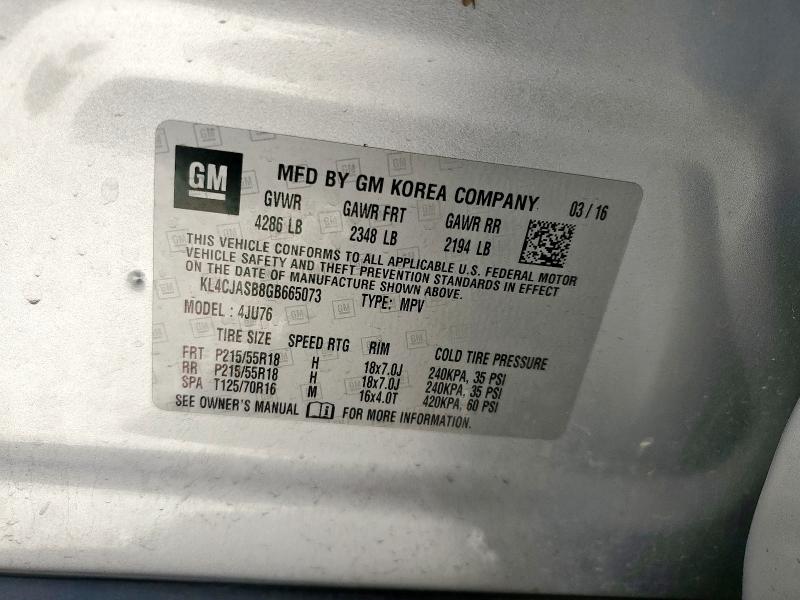 2016 BUICK ENCORE KL4CJASB8GB665073