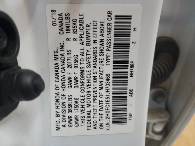 2018 HONDA CIVIC SI 2HGFC1E51JH703469