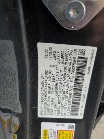 2022 HONDA CIVIC EX 2HGFE1F78NH313260