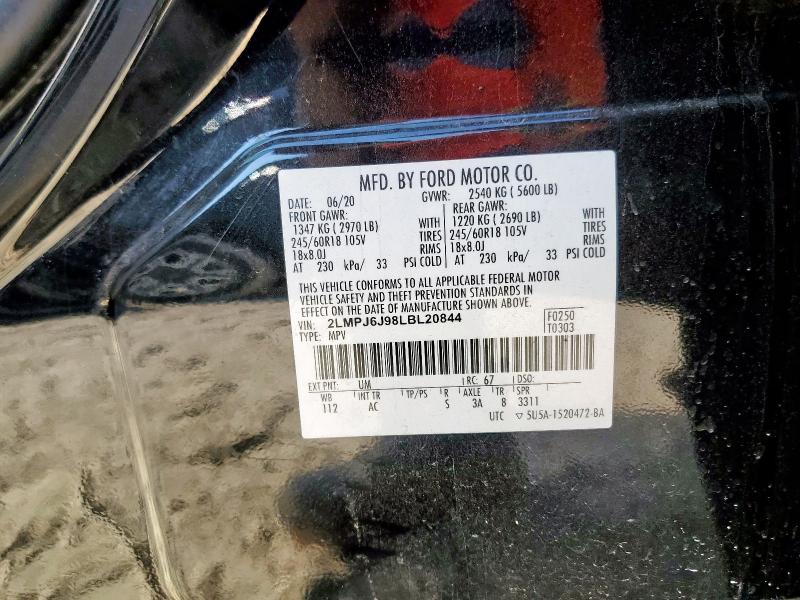 2020 LINCOLN NAUTILUS 2LMPJ6J98LBL20844