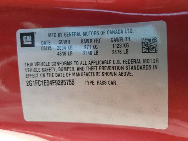 2015 CHEVROLET CAMARO LT 2G1FC1E34F9285755