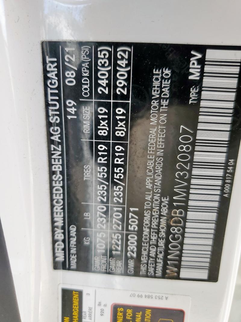 2021 MERCEDES-BENZ GLC 300 W1N0G8DB1MV320807