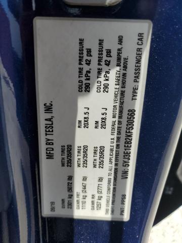 2019 TESLA MODEL 3 5YJ3E1EB2KF530568