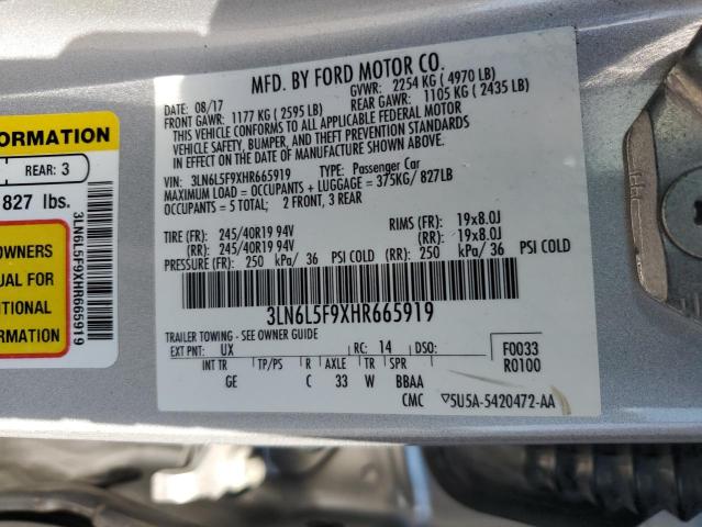 2017 LINCOLN MKZ RESERV 3LN6L5F9XHR665919