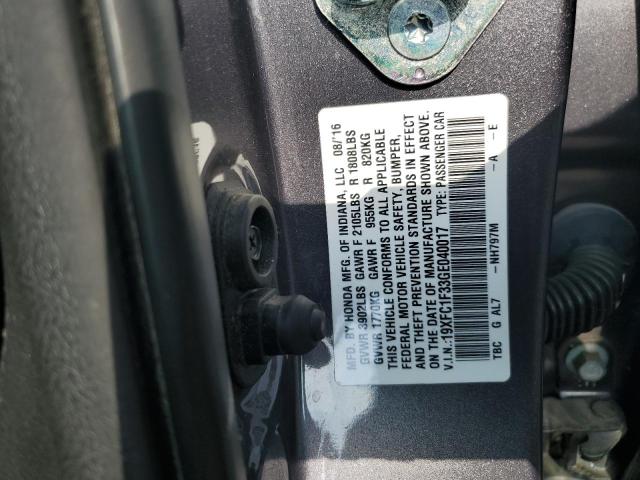 2016 HONDA CIVIC EX 19XFC1F33GE040017