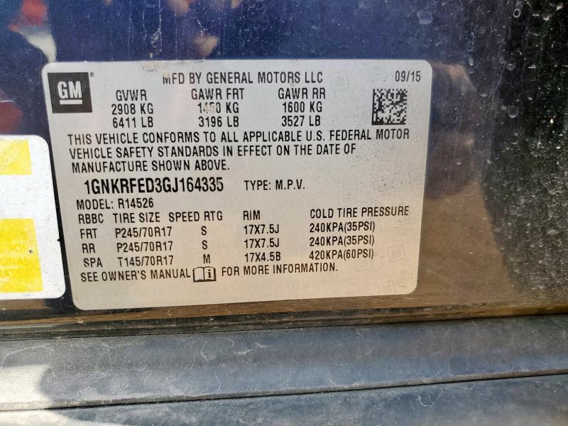 2016 CHEVROLET TRAVERSE L - 1GNKRFED3GJ164335