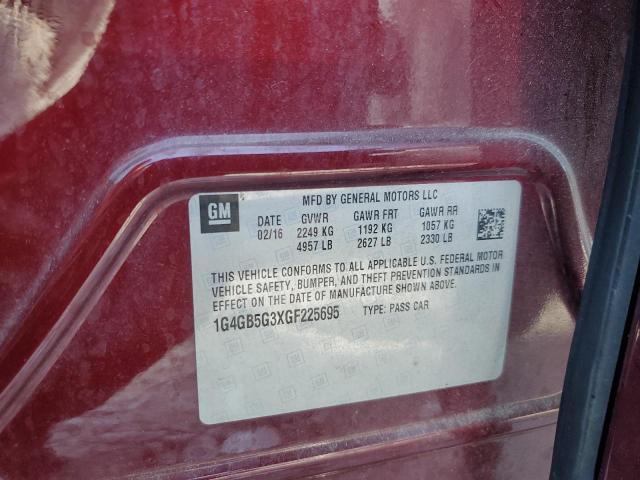 2016 BUICK LACROSSE - 1G4GB5G3XGF225695