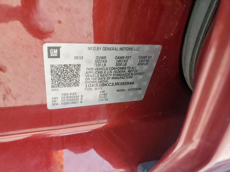 2018 GMC YUKON SLT 1GKS1BKC2JR353544