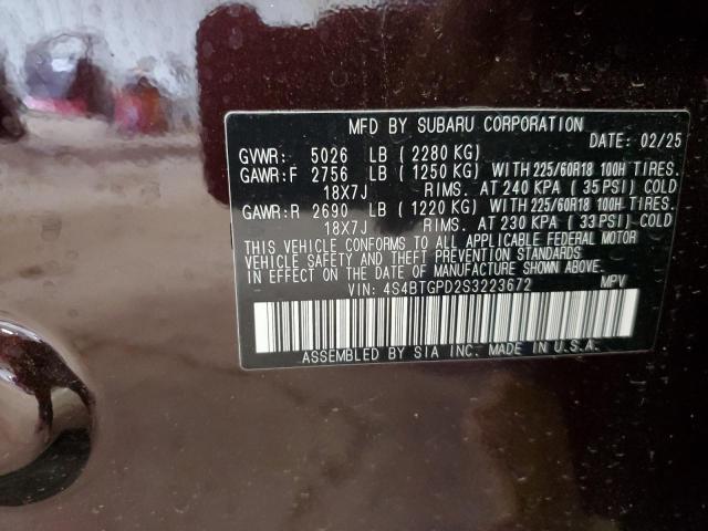 2025 SUBARU OUTBACK TO 4S4BTGPD2S3223672