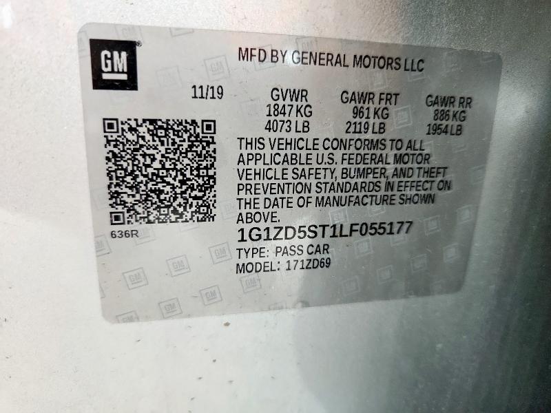 2020 CHEVROLET MALIBU LT - 1G1ZD5ST1LF055177