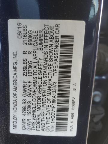2019 HONDA ACCORD LX 1HGCV1F18KA133673