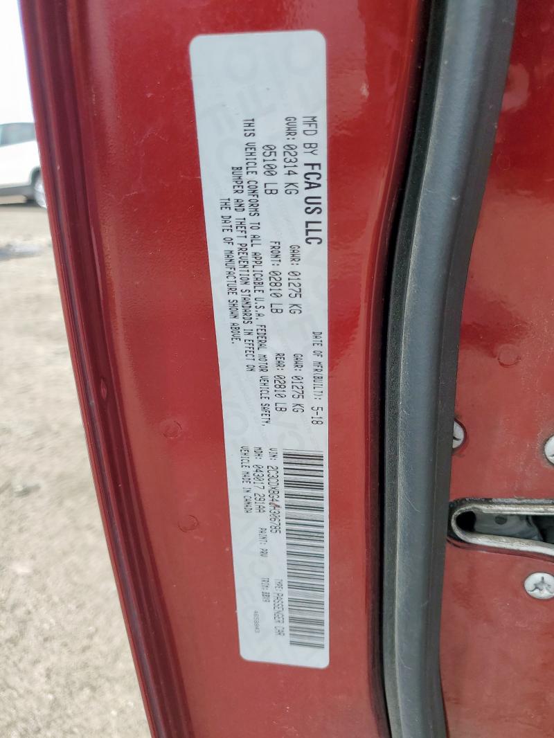 2018 DODGE CHARGER SX 2C3CDXBG4JH306785