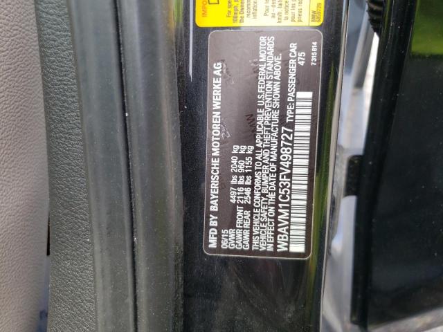 2015 BMW X1 SDRIVE2 WBAVM1C53FV498727