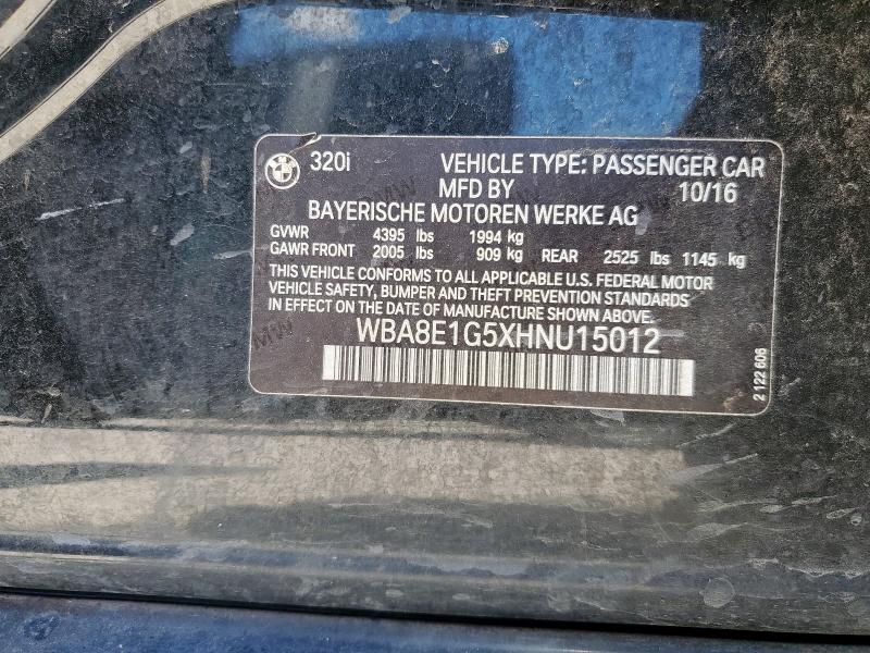 2017 BMW 320 I - WBA8E1G5XHNU15012