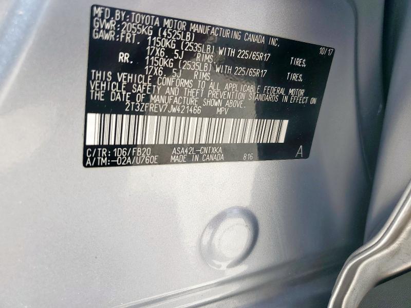 2018 TOYOTA RAV4 LE - 2T3ZFREV7JW421466