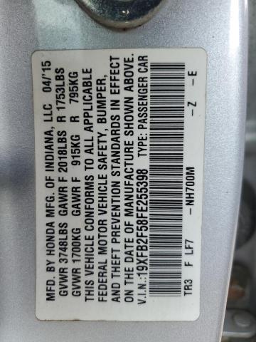 2015 HONDA CIVIC LX 19XFB2F58FE255398