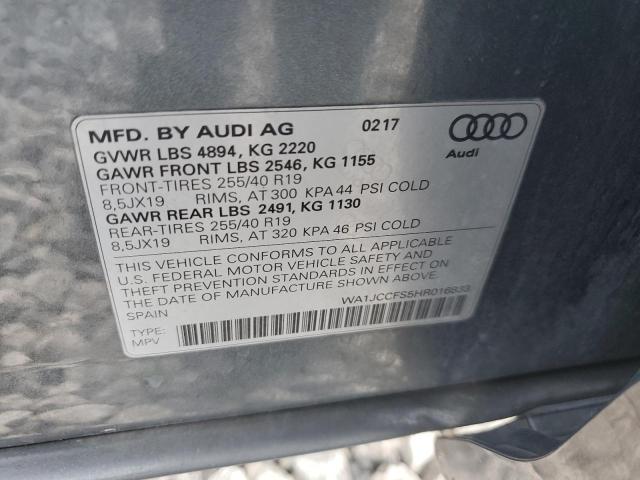 2017 AUDI Q3 PREMIUM PLUS WA1JCCFS5HR016833
