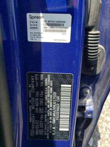 2022 HYUNDAI ELANTRA BL KMHLM4AJ4NU017508