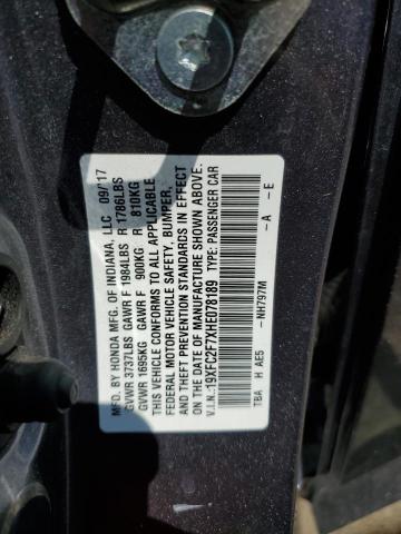 2017 HONDA CIVIC EX 19XFC2F7XHE078189