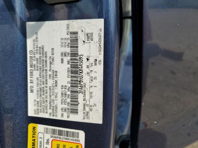 2019 FORD FUSION SE - 3FA6P0LU7KR145095