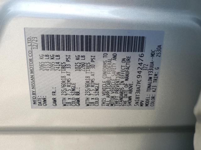 2023 NISSAN ROGUE SV 5N1BT3BA7PC942476